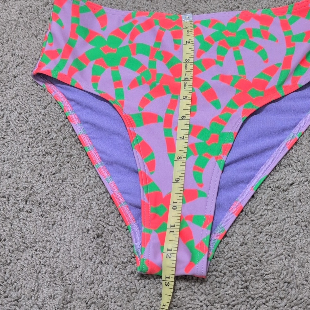 Adidas Farm Rio Bikini Purple Lime Burst High Waist Women's Size Medium - Picture 11 of 14